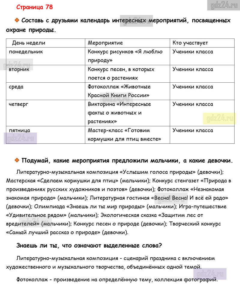 План выборочного пересказа 3 класс литературное чтение